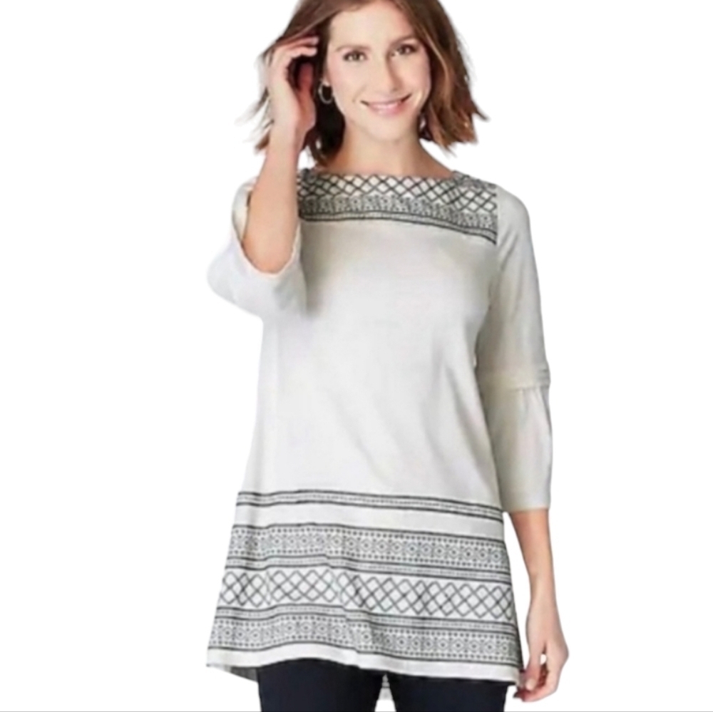 J. Jill Embroidered Tunic Top Size Small‎